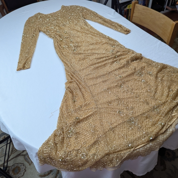 Mac Duggal Gold Long Sleeve Gown - Picture 5 of 14